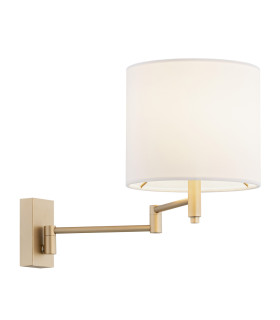 Dolce Adjustable Arm Wall Lamp With Shade White Gold-1
