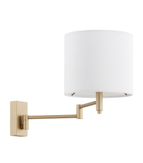 Dolce Adjustable Arm Wall Lamp With Shade White Gold-2