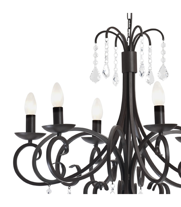 Diadema Multi Arm Chandelier Black-2