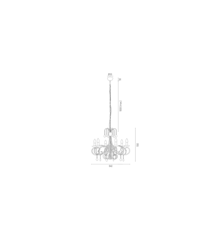 Diadema Multi Arm Chandelier Black-3