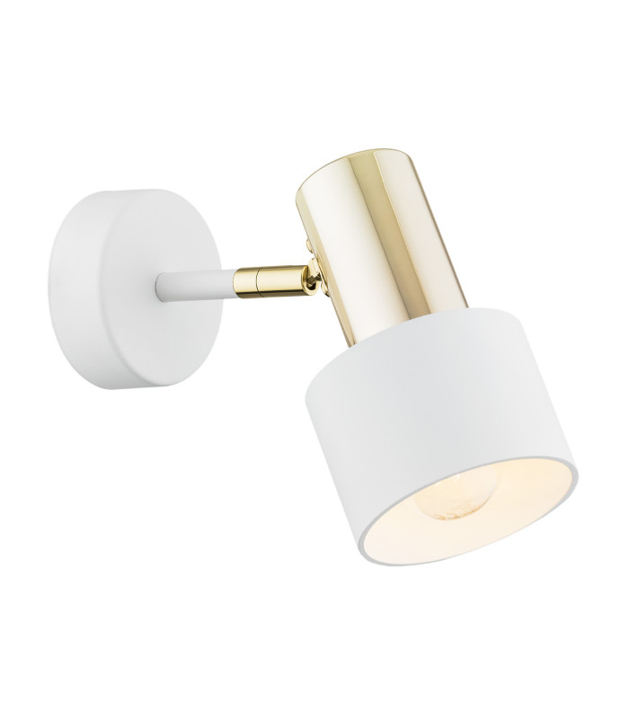 Doria Single Spotlight White Structure Brass Elements-1