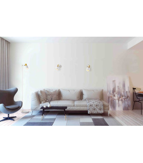 Doria Single Spotlight White Structure Brass Elements-2