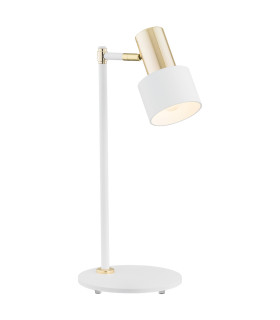 Doria Desk Task Lamp White Structure Brass Elements-1