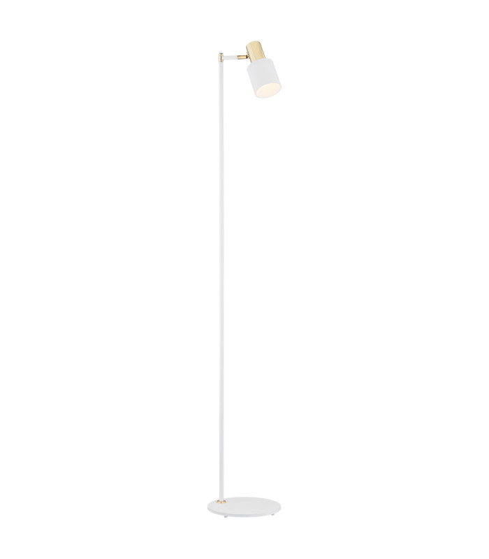 Doria Task Floor Lamp White Structure Brass Elements-1