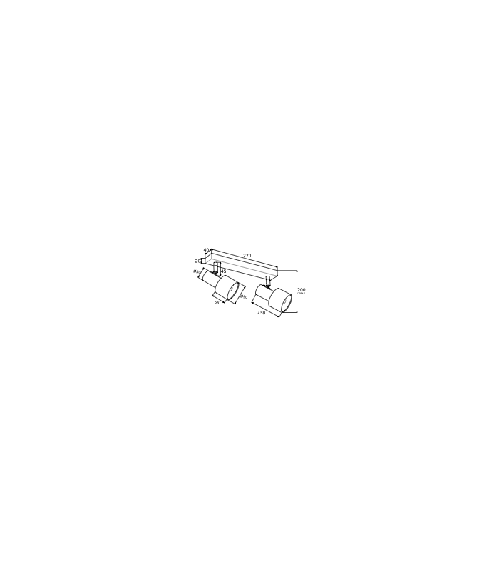 Doria Twin Ceiling Spotlight White Structure Brass Elements-2