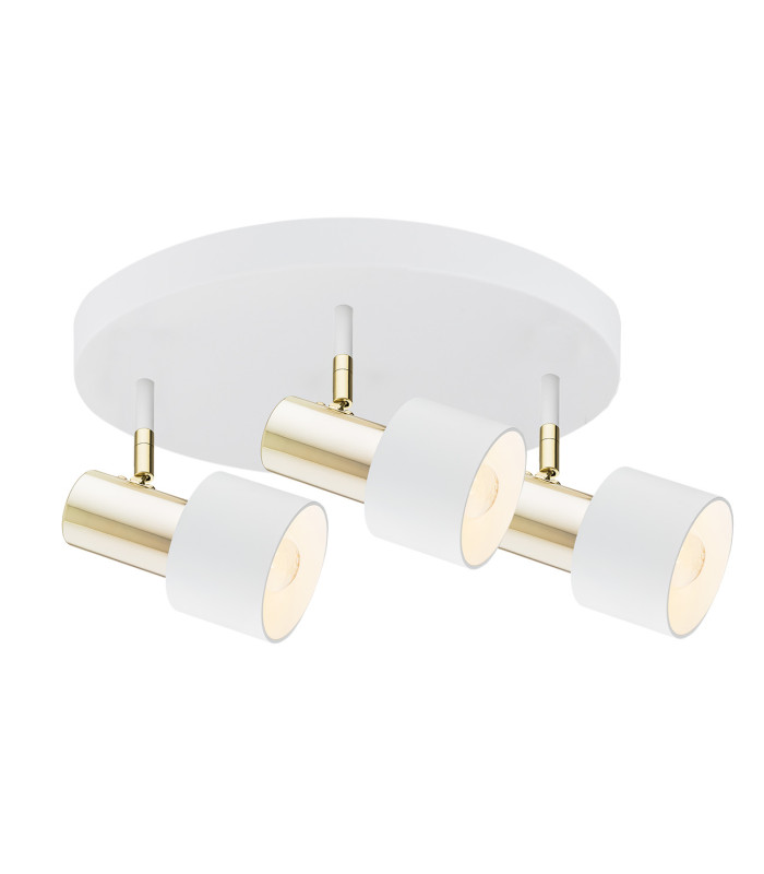 Doria Ceiling Spotlight Clusters White Structure Brass Elements-1