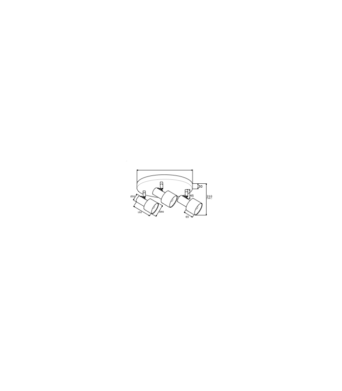 Doria Ceiling Spotlight Clusters White Structure Brass Elements-2