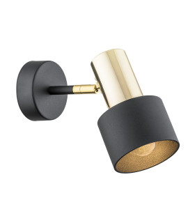 Doria Single Spotlight Black Structure Brass Elements-1