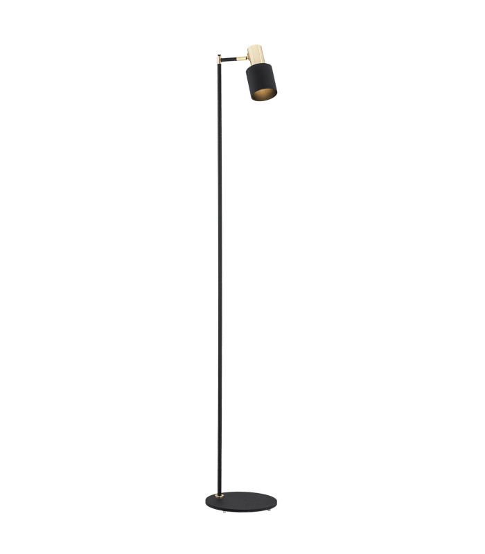 Doria Task Floor Lamp Black Structure Brass Elements-1