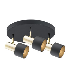 Doria Ceiling Spotlight Clusters Black Structure Brass Elements-1