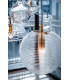 Evans Globe Pendant Ceiling Light Transparent Brushed Brass (Horizontaly Fluted Glass)-4