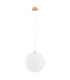 Evans Globe Pendant Ceiling Light Opal Matt Brushed Brass (Horizontaly Fluted Glass)-2