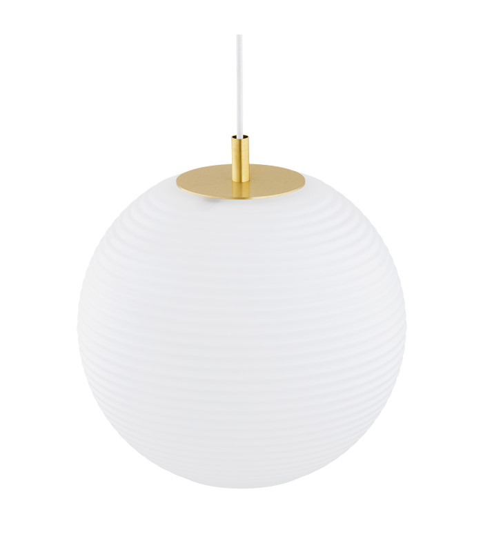 Evans Globe Pendant Ceiling Light Opal Matt Brushed Brass (Horizontaly Fluted Glass)-4