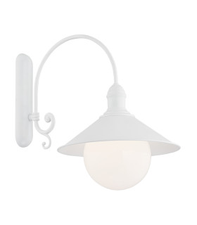 Erba Bis Outdoor Dome Wall Lamp White Structure IP44-1