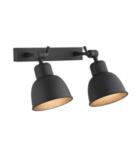 Eufrat Twin Dome Wall Lamp Black Structure-1