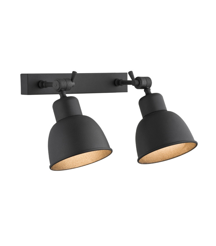 Eufrat Twin Dome Wall Lamp Black Structure-1