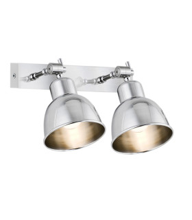Eufrat Twin Dome Wall Lamp Brushed Chrome-1