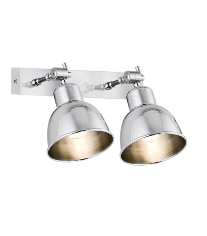Eufrat Twin Dome Wall Lamp Brushed Chrome-1