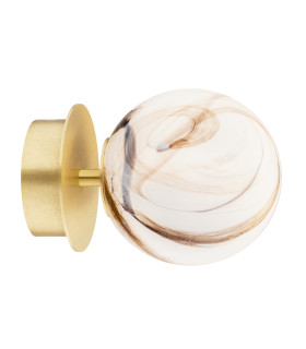 Fabio Wall Lamp White-Brown (Marble Colour) Brushed Brass IP44-1
