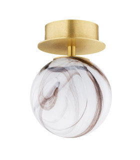 Fabio Wall Lamp White-Brown (Marble Colour) Brushed Brass IP44-2