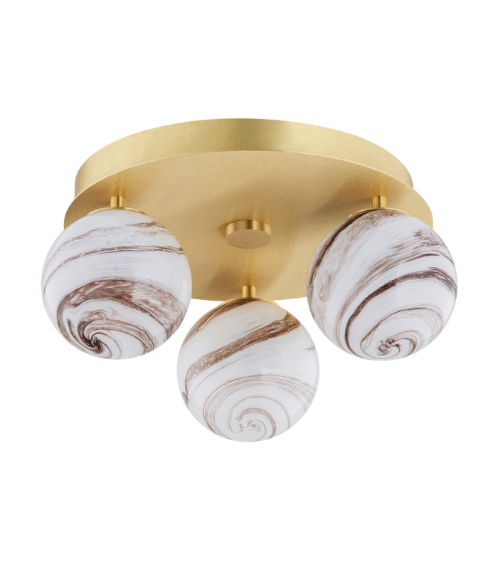 Fabio Ceiling Spotlight Clusters White-Brown (Marble Colour) Brushed Brass IP44-2