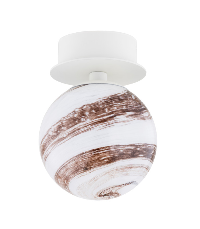 Fabio Wall Lamp White-Brown (Marble Colour) Cream White IP44-2