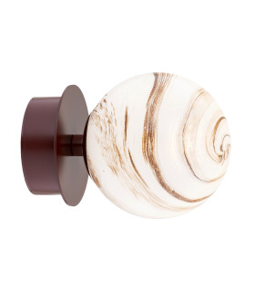 Fabio Wall Lamp White-Brown (Marble Colour) Chocolate Brown IP44-1
