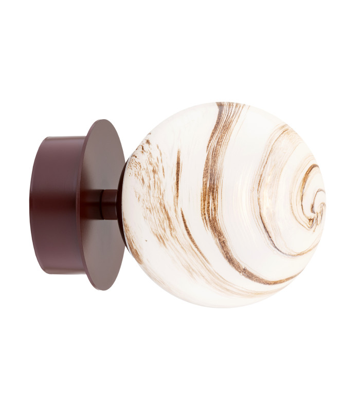 Fabio Wall Lamp White-Brown (Marble Colour) Chocolate Brown IP44-1