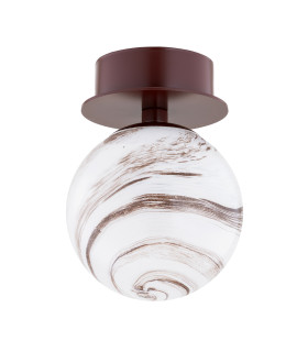 Fabio Wall Lamp White-Brown (Marble Colour) Chocolate Brown IP44-2