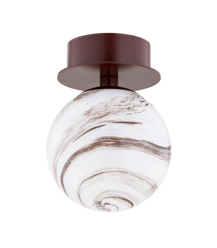 Fabio Wall Lamp White-Brown (Marble Colour) Chocolate Brown IP44-2