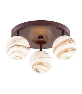Fabio Ceiling Spotlight Clusters White-Brown (Marble Colour) Chocolate Brown IP44-1