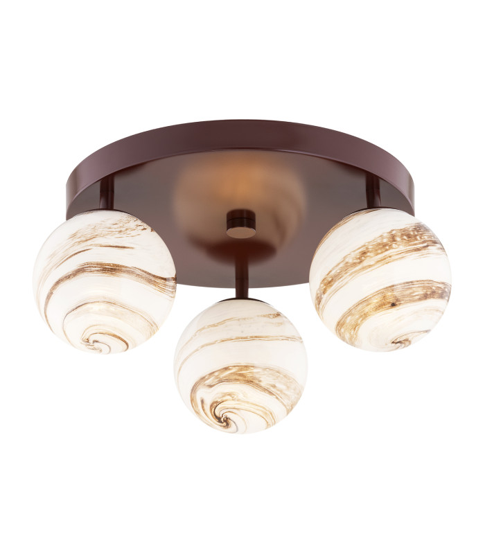 Fabio Ceiling Spotlight Clusters White-Brown (Marble Colour) Chocolate Brown IP44-1