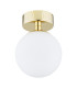 Flavio Globe Ceiling Light Brass Steel Glass Opal Matt IP44-1