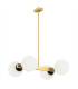Freemont Globe Pendant Ceiling Light Opal Matt Brushed Brass-1