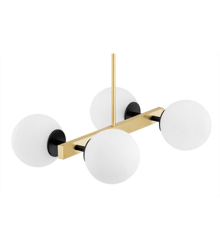 Freemont Globe Pendant Ceiling Light Opal Matt Brushed Brass-3