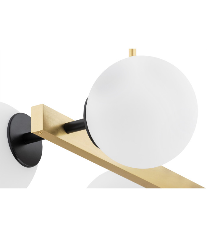 Freemont Globe Pendant Ceiling Light Opal Matt Brushed Brass-5