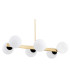 Freemont Globe Pendant Ceiling 6 Light Opal Matt Brushed Brass-4