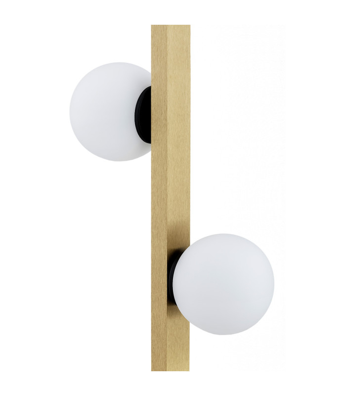 Freemont Multi Arm Floor Lamp Opal Matt Brushed Brass Black-2