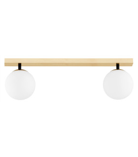 Freemont Globe Ceiling 2 Light Opal Matt Brushed Brass-1