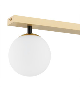 Freemont Globe Ceiling 2 Light Opal Matt Brushed Brass-2