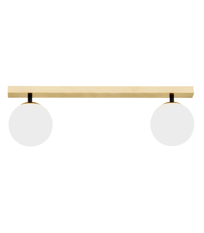 Freemont Globe Ceiling 2 Light Opal Matt Brushed Brass-3