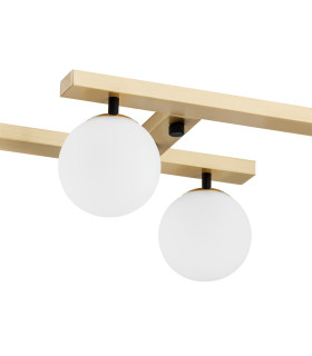 Freemont Globe Ceiling 4 Light Opal Matt Brushed Brass-2