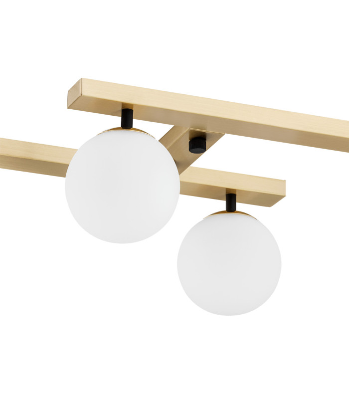 Freemont Globe Ceiling 4 Light Opal Matt Brushed Brass-2