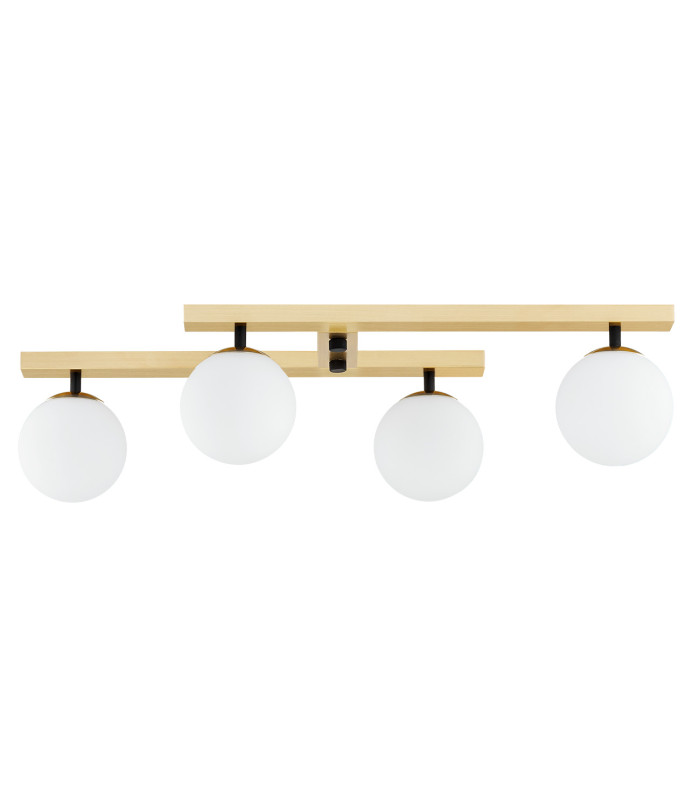 Freemont Globe Ceiling 4 Light Opal Matt Brushed Brass-3