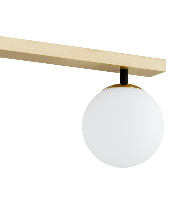 Freemont Globe Ceiling 4 Light Opal Matt Brushed Brass-4