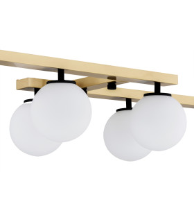 Freemont Globe Ceiling 6 Light Opal Matt Brushed Brass-2