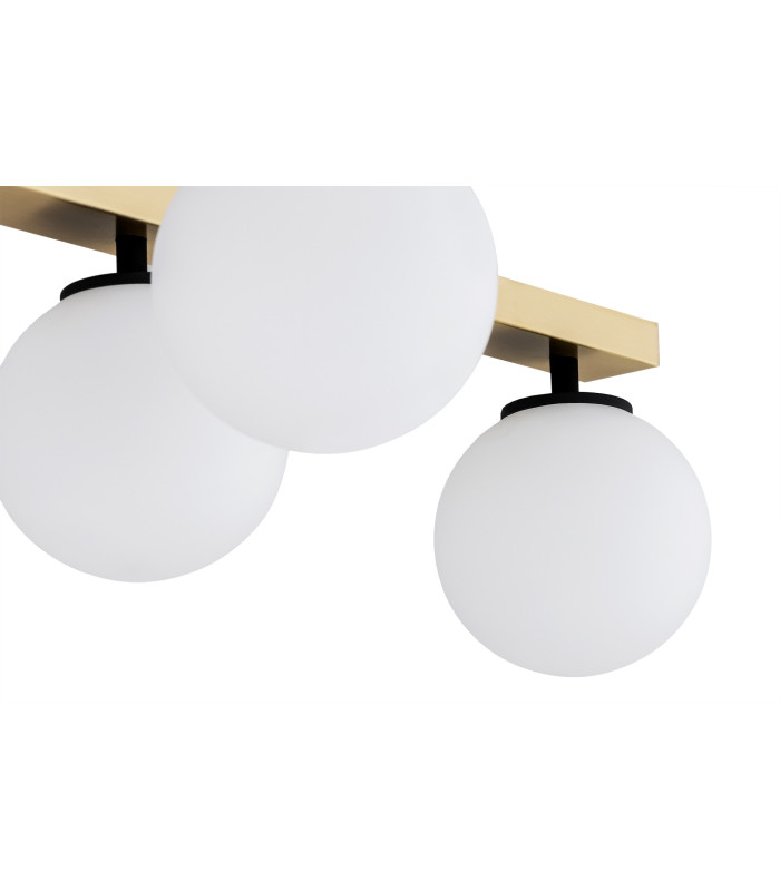 Freemont Globe Ceiling 6 Light Opal Matt Brushed Brass-3