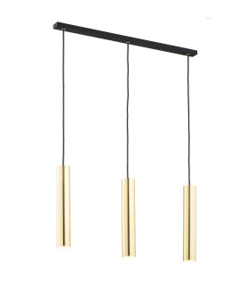 Gomera Plus Bar Pendant Ceiling 3 Light Brass Steel Black Structure-1