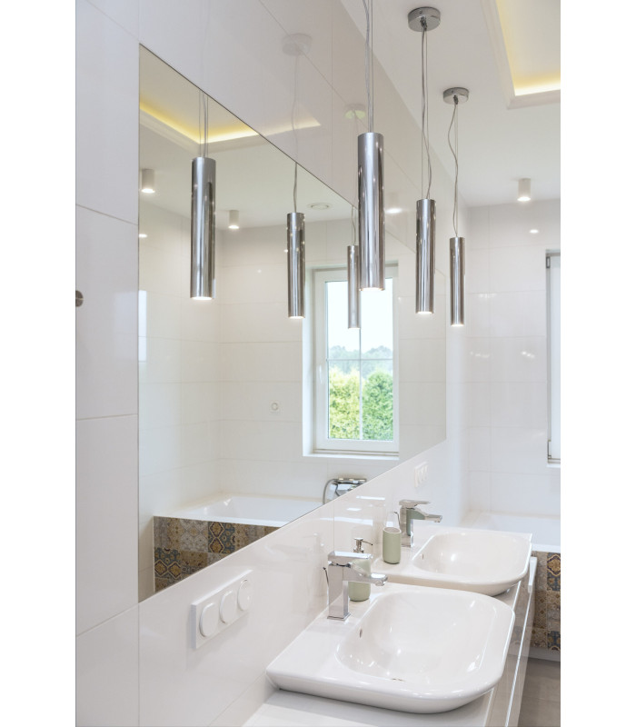 Gomera Slim Pendant Ceiling Light Chrome-4