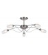 5 Light Semi Flush Multi Arm Ceiling Light Satin Chrome, Clear Glass with Acid Inner, G9 - 1